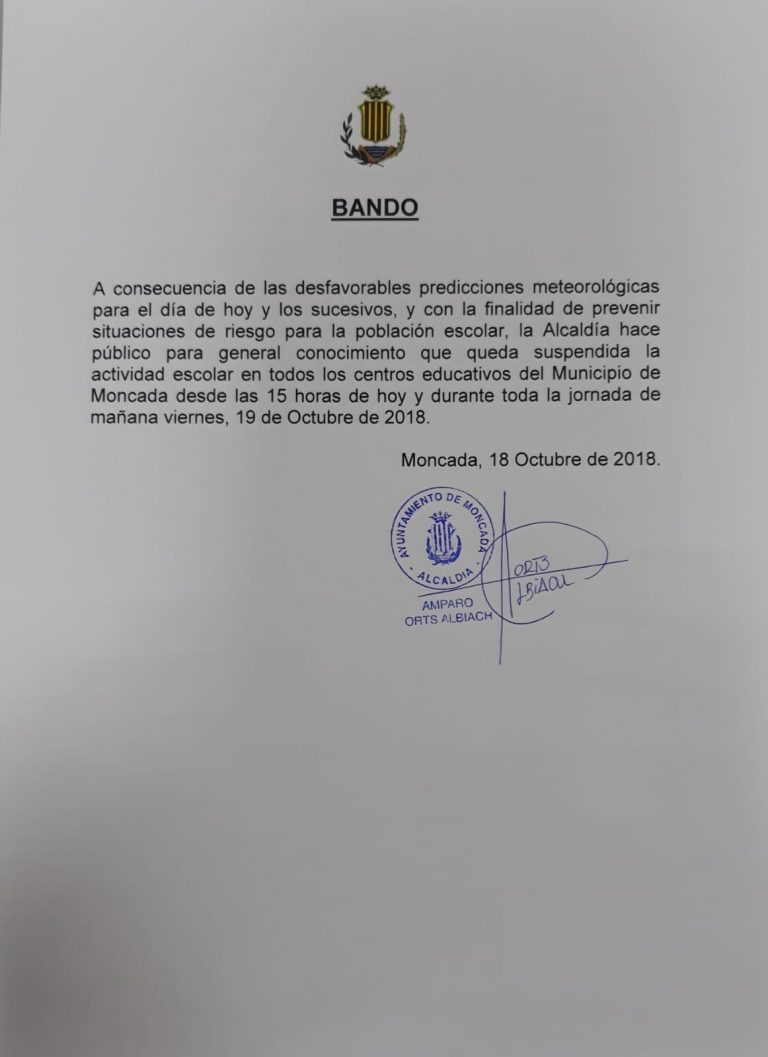 Comunicado cancelación de clases alerta meteorológica