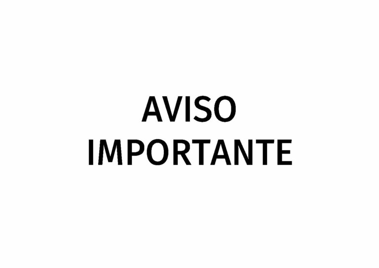 AVISO IMPORTANTE