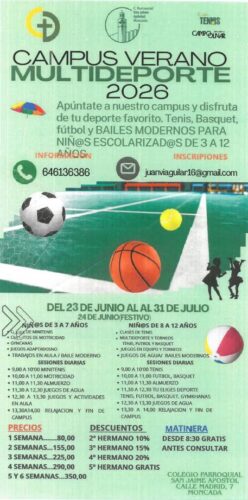 Campus verano 2026 San Jaime Apóstol Moncada